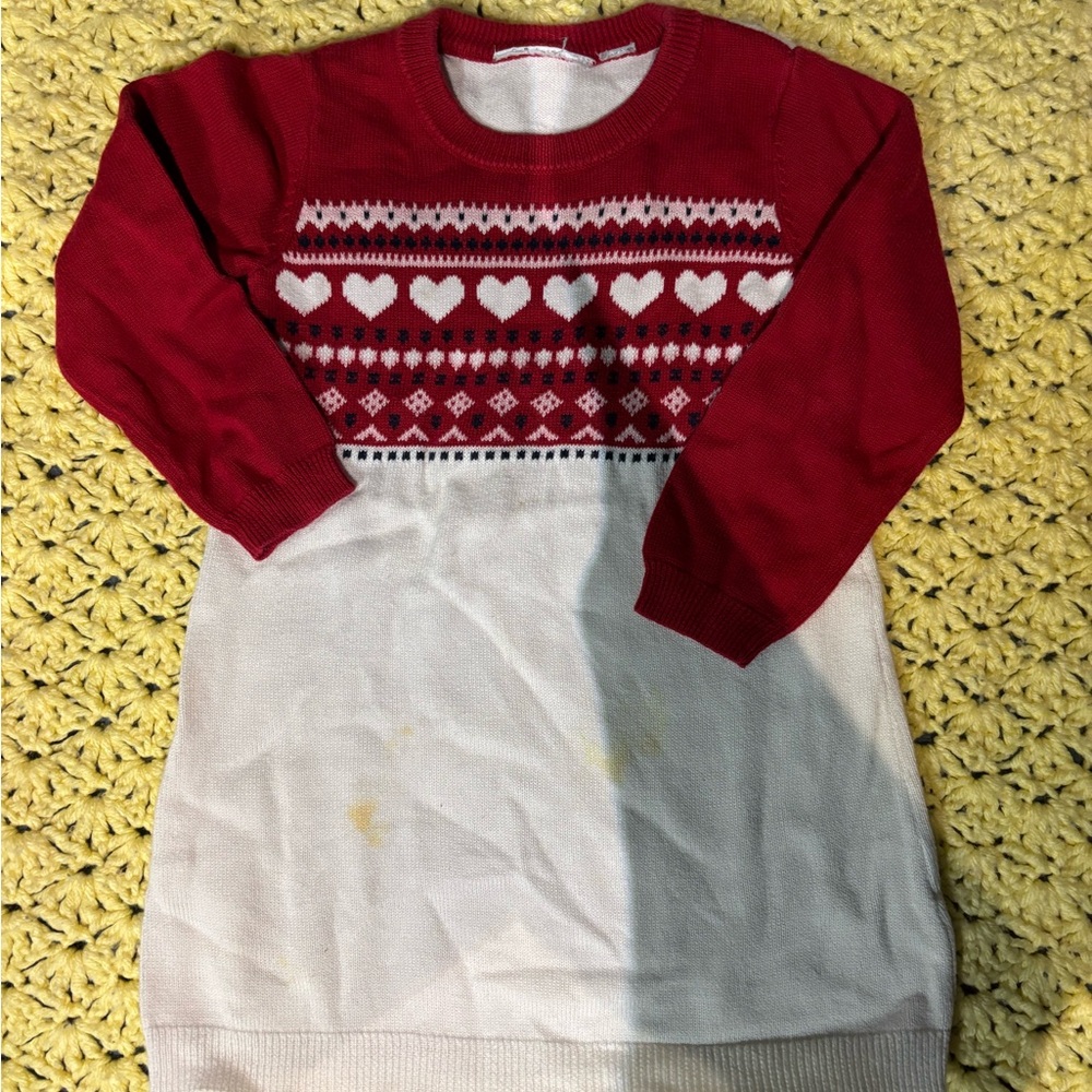 🦋10/$20 The Children's Place Red and White Sweater Nordic Pattern